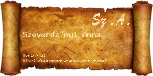 Szeverényi Anna névjegykártya