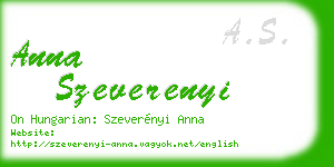 anna szeverenyi business card